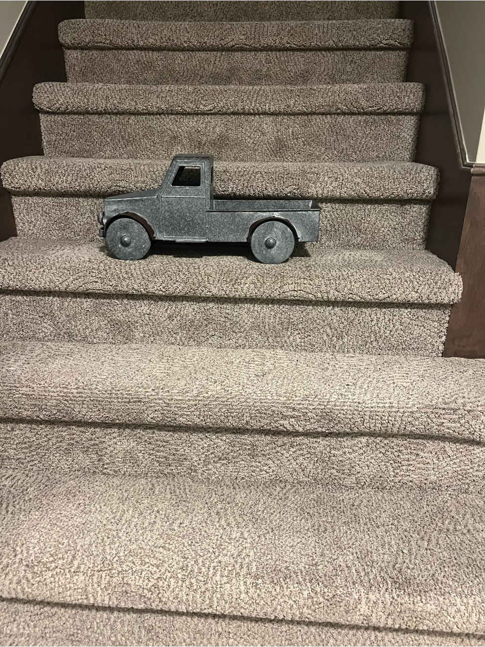 Rustic Metal Pickup Truck Decor in Distressed Gray - Home Accents